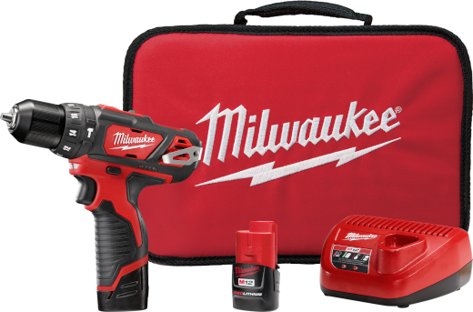 Milwaukee 2408-22 Cordless M12™ 3/8” Hammer Drill/Driver Kit Complete with Battery, Charger & Case