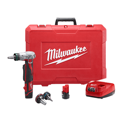 Milwaukee 2432-22 Cordless M12™ ProPEX Complete Expansion Tool Kit with Expansion Heads, Batteries & Charger