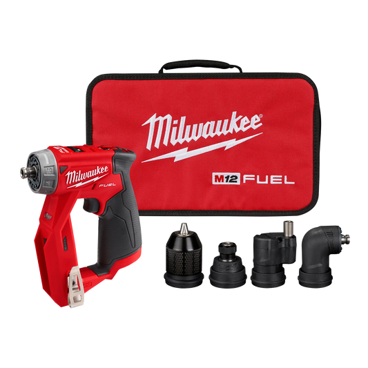 Milwaukee 2505-20 M12 FUEL 12V Li-Ion Brushless 4-in-1 Cordless Installation Drill/Driver with 4 Tool Heads (Tool-Only) | Plumbers Center