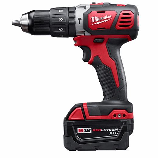 Milwaukee 2607-22CT Cordless M18 Compact 1/2" Hammer Drill/Driver Kit Complete with Batteries, Charger and Case