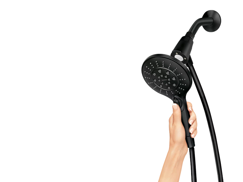 Moen 26112BL Engage 6-Function Handheld Shower Head with Magnetix Docking and Hose in Matte Black