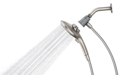 Moen 26112SRN Engage 6-Function Handheld Shower Head with Magnetix Docking and Hose in Spot Resist Brushed Nickel comes with a 5.5" Spray Shower Head 