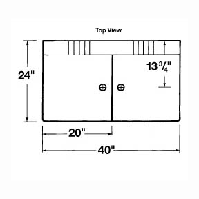 Mustee 26F 40" Durastone Floor Mounted Double Laundry Sink in White 