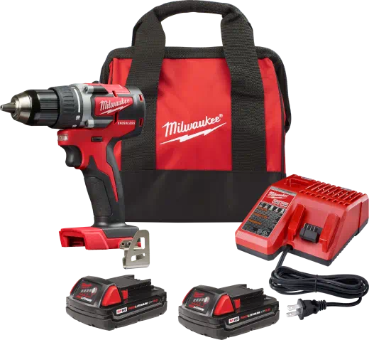 Milwaukee 2801-22CT M18 Compact Cordless Brushless 1/2" Drill Driver Kit with Battery and Charger | Plumbers Center