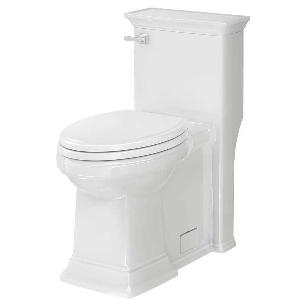 American Standard 2851A104.020 Town Square S Right Height Elongated One-Piece Toilet with Left Hand Trip Lever and seat - White 