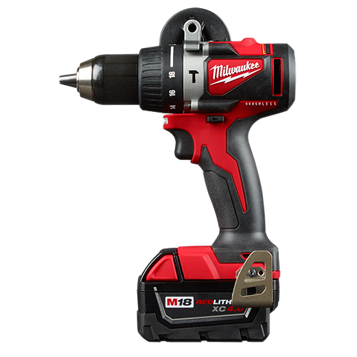 Milwaukee 2902-22 M18 1/2" Brushless Cordless Hammer Drill Complete Kit with Batteries, Charger and Carrying Case 