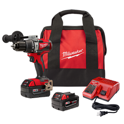 Milwaukee 2902-22 M18 1/2" Brushless Cordless Hammer Drill Complete Kit with Batteries, Charger and Carrying Case | Plumbers Center