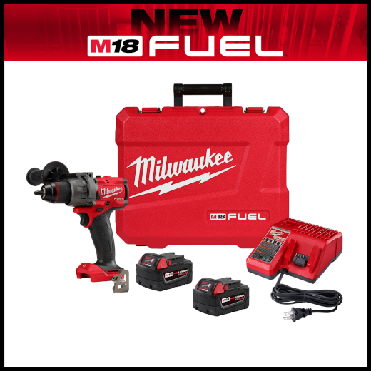 Milwaukee 2903-22 M18 FUEL 1/2" 18V Li-Ion Brushless Cordless Drill/Driver Kit Complete with Batteries, Charger and Carrying Case | Plumbers Center