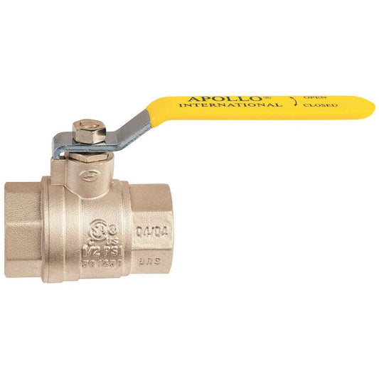 Apollo 94A10301 - 1/2" Threaded 2-Piece Full Port Economy Brass Ball Valve, 600 PSI | Plumbers Center