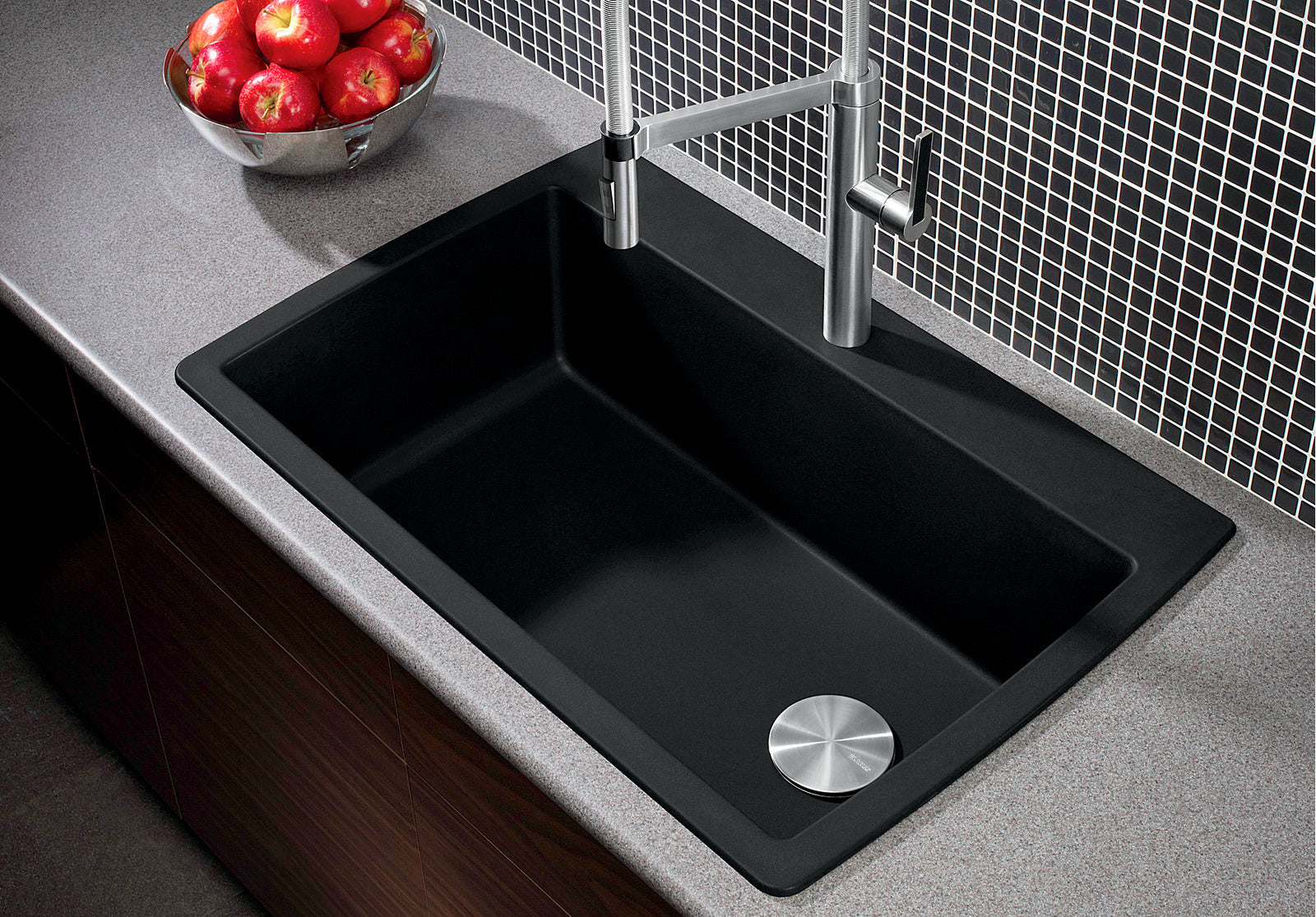 Blanco 402626 DIAMOND Super Drop-In Single Bowl Silgranit Kitchen Sink - Coal Black 