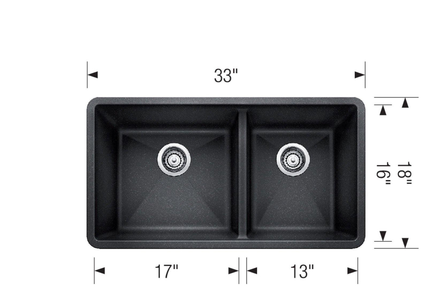 Blanco 400583 Precis U 1-3/4 Bowl Undermount Silgranit Sink - Anthracite 