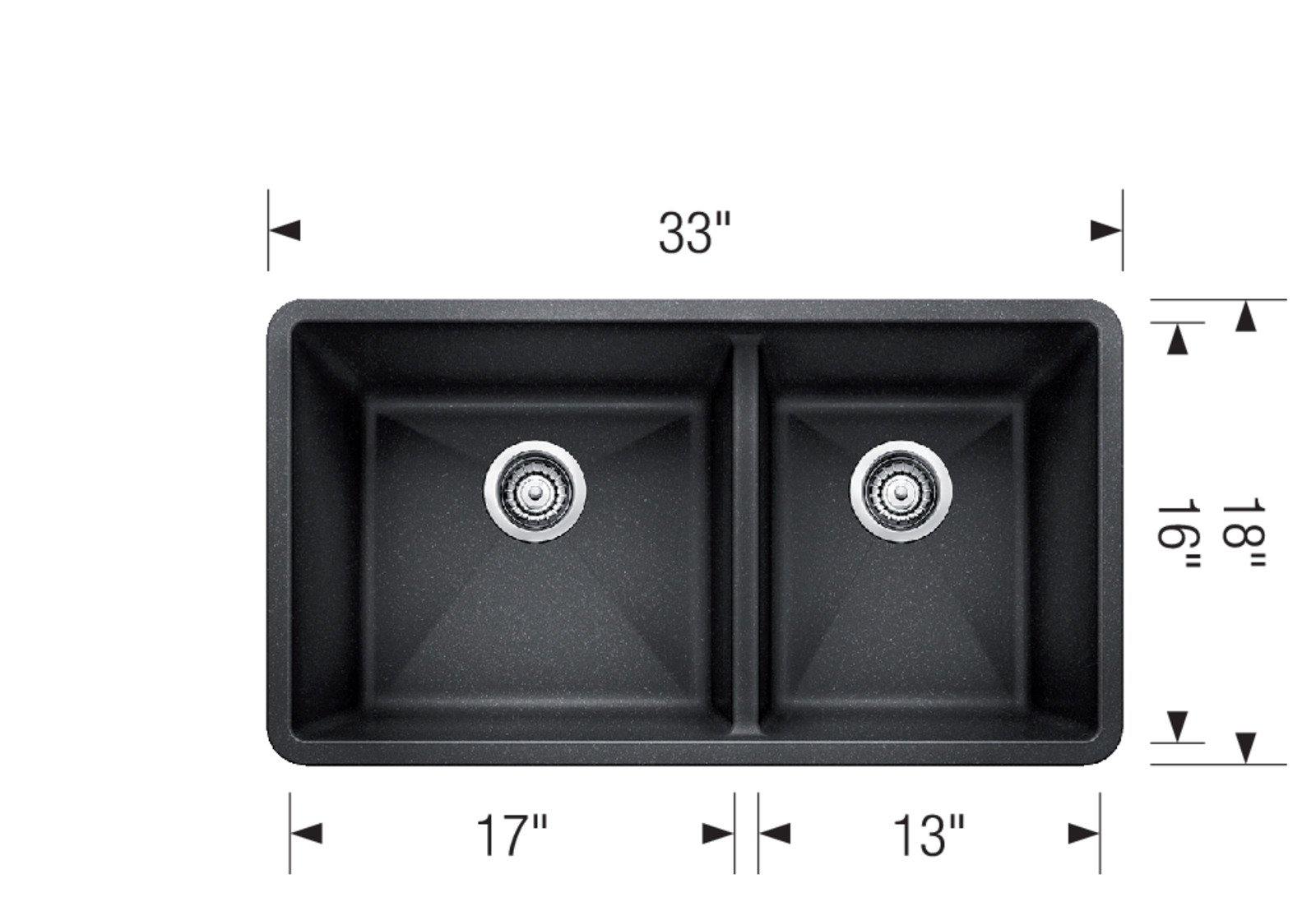 Blanco 400583 Precis U 1-3/4 Bowl Undermount Silgranit Sink - Anthracite 