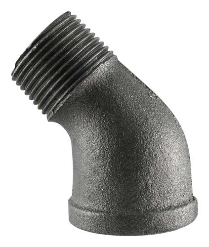 3/8" BLACK 45 STREET ELBOW - 3/8" Schedule 40 Black Threaded Malleable Iron 45 Degree Street Elbow, Class 150 | Faucet Center