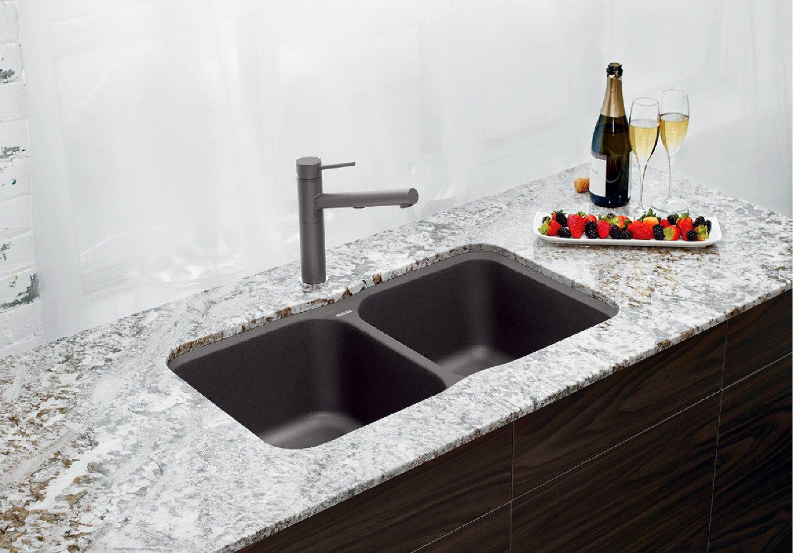 Blanco 400085 Vision U 2 Bowl Undermount Silgranit Sink - Anthracite 