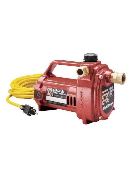 Liberty Pumps 331 - 1/2 HP 115V Portable Transfer Pump with Garden Hose Connection End | Plumbers Center