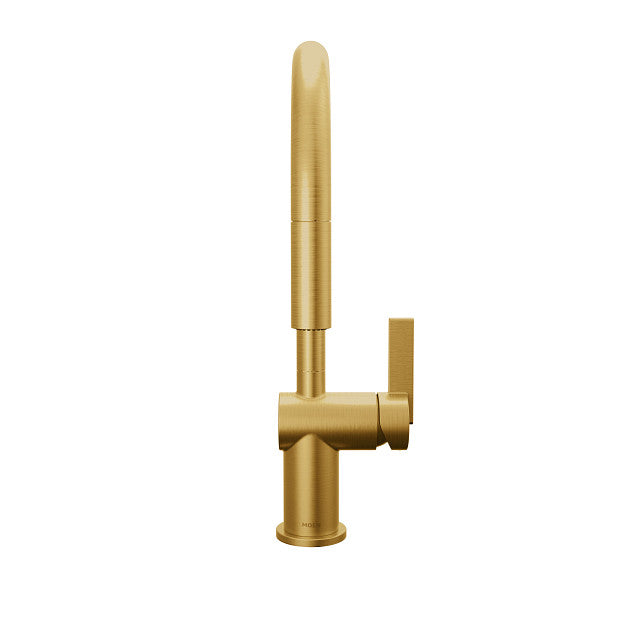 Moen 7622EWBG Cia MotionSense Wave 1-Handle High Arc Kitchen Brushed with Pull-Down Sprayer Brushed Gold 