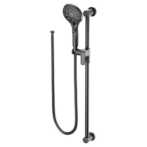 Moen 3671EPBL 5-Function Eco-Performance Massaging Handshower with Toggle Pause, Includes 30" Slide Bar and 69" Hose in Matte Black 