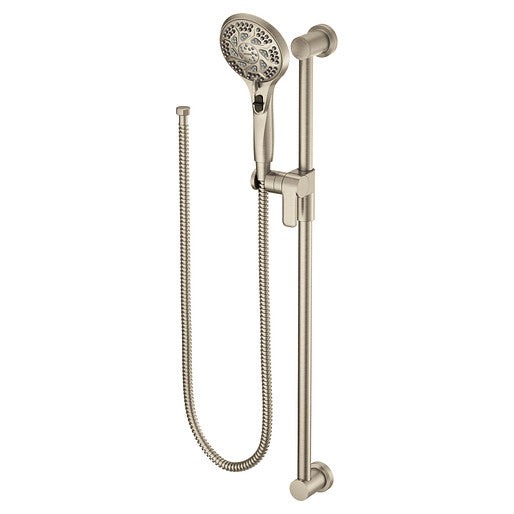 Moen 3671EPBN 5-Function Eco-Performance Massaging Handshower with Toggle Pause, Includes 30" Slide Bar and 69" Hose in Brushed Nickel 