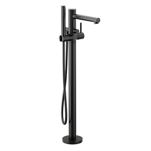 Moen 395BL Align One-Handle Floor Mounted Tub Filler Includes Hand Shower, ADA Compliant, Matte Black 