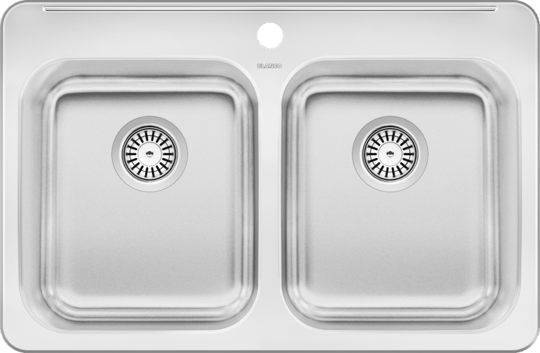 Blanco 401124 Horizon 2.0 Drop-In Kitchen Sink 2 Bowls 1 Hole in Stainless Steel | Plumbers Center