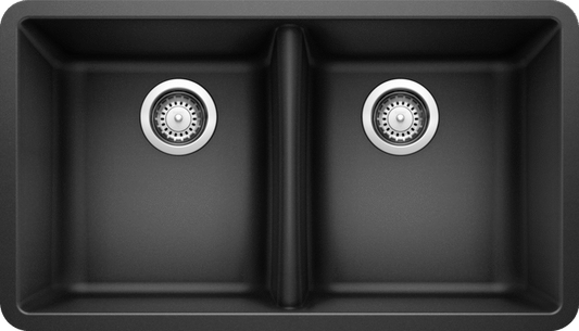 Blanco 401267 Horizon U 2 Double Bowl Under-Mount Silgranit Kitchen Sink in Anthracite | Plumbers Center