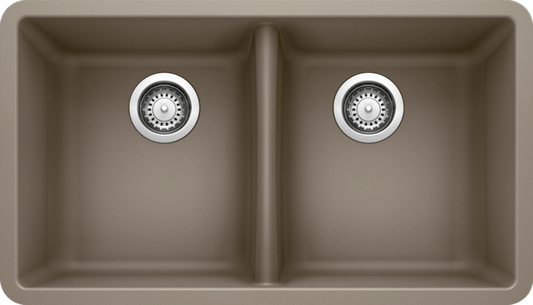 Blanco 401272 Horizon U 2 Double Bowl Undermount Silgranit Kitchen Sink in Truffle | Plumbers Center