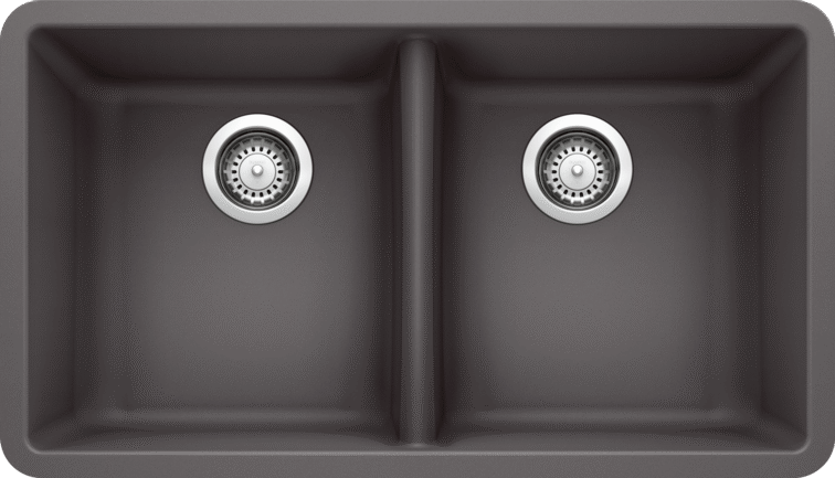 Blanco 401422 Horizon U 2 Double Bowl Undermount Silgranit Kitchen Sink in Cinder | Plumbers Center