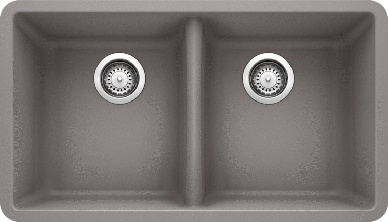 Blanco 401667 Horizon U 2 Double Bowl Undermount Silgranit Kitchen Sink in Metallic Gray | Plumbers Center