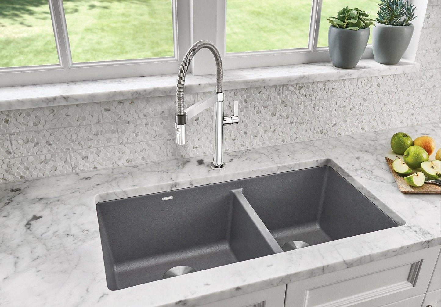 Blanco 401396 Precis U 1-3/4 Bowl Undermount Silgranit Sink - Cinder 