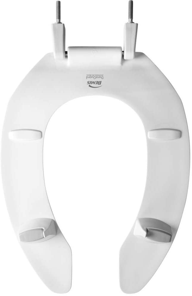 Bemis 2L2155T 000 Medic-Aid Plastic 2" Raised Elongated Open Front Toilet Seat in White 