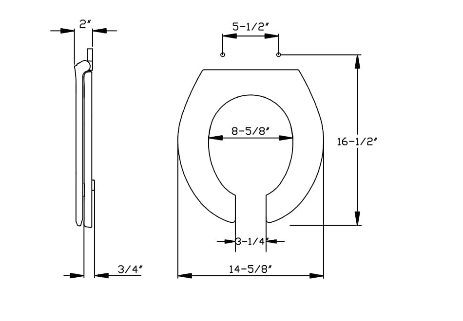 Centoco AMFR460STS-001 : Commercial Antimicrobial Plastic Round Toilet Seat with Open Front - White 