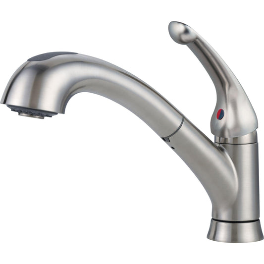 Delta 469LF-AR Pull-Out Kitchen Faucet - Arctic Stainless | Plumbers Center