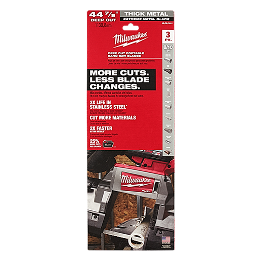 Milwaukee 48-39-0601 - Extreme Thick Metal 8/10 TPI Deep Cut Band Saw Blades - 3 Pack 