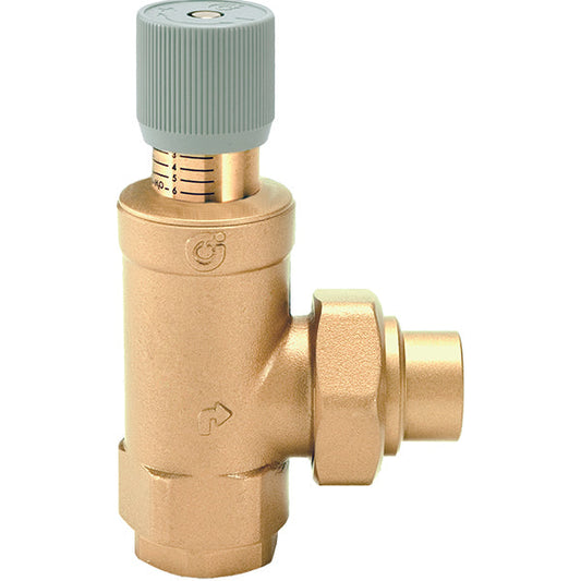 Caleffi 519609A - 1" Female NPT X 1" Sweat Brass Series 519 Differential Pressure By-pass Valve, 150 PSI | Plumbers Center