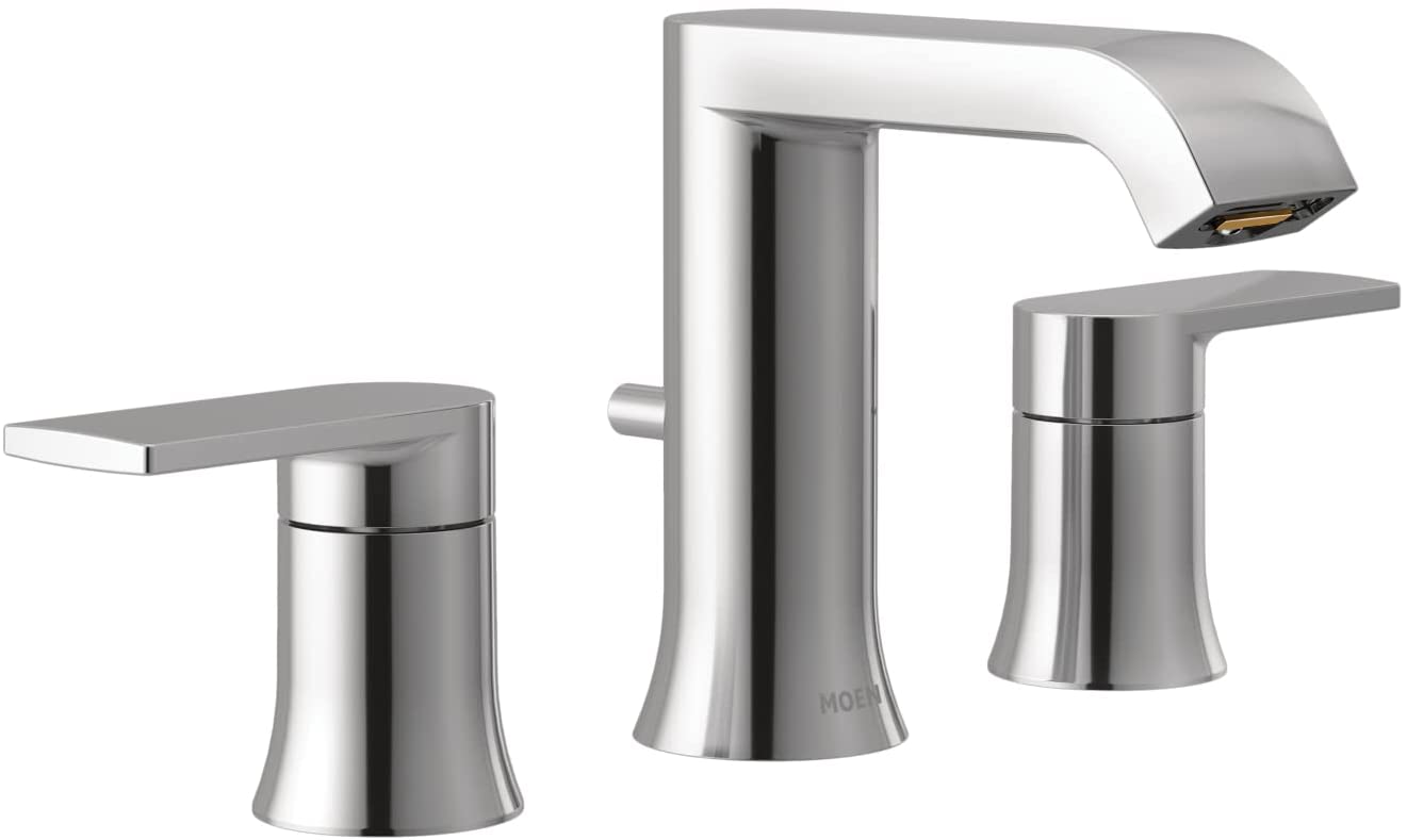 Moen T6708 - Genta LX Two-Handle Low Arc Widespread Modern Bathroom Faucet, Chrome 