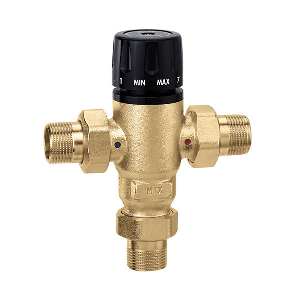 Caleffi 521500AC 3/4" NPT MIXCAL 3-Way Thermostatic Mixing Valve w/ Check Valves (Lead Free) | Plumbers Center