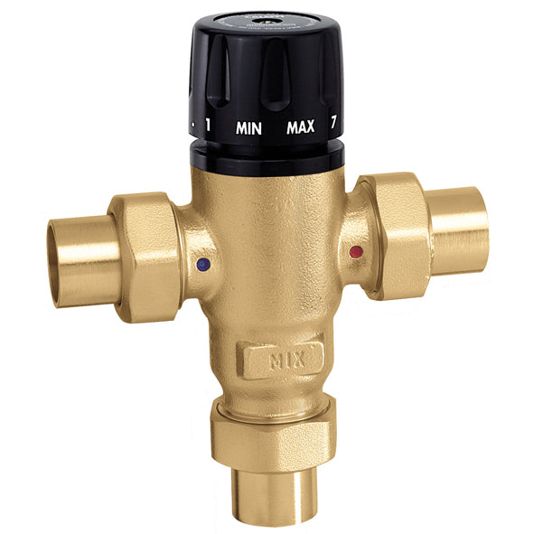 Caleffi 521509AC 3/4" Sweat MIXCAL 3-Way Thermostatic Mixing Valve with Check Valves | Plumbers Center