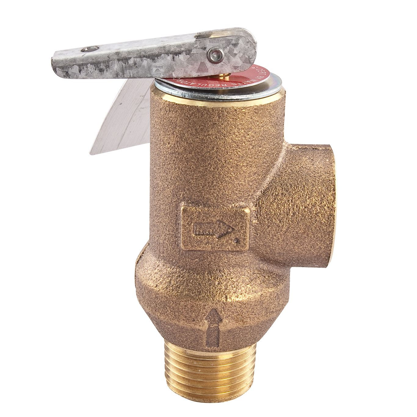 Watts 0004621 - 53L-CAN-125 1/2" Bronze Poppet Type Pressure Relief Valve, 125 psi, with Test Lever 