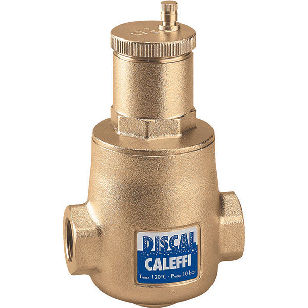 Caleffi 551007A 1-1/4" NPT Brass Female DISCAL Air Separator with Threaded End Connections | Plumbers Center