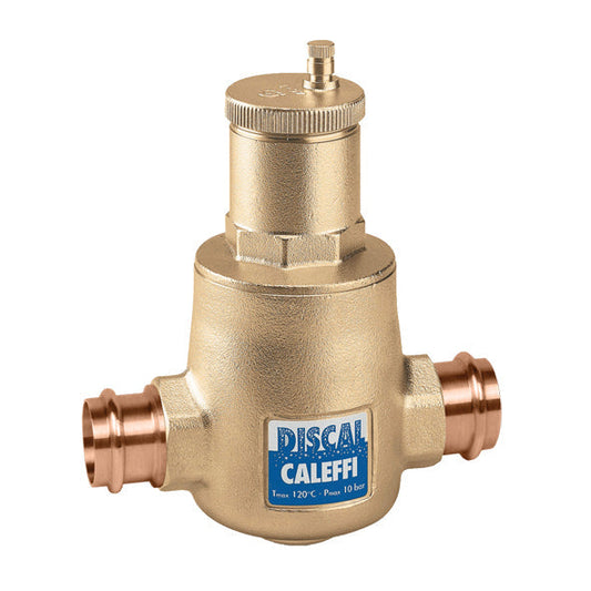 Caleffi 551066A 1" Brass Press DISCAL Air Separator - Press X Press End Connection | Plumbers Center