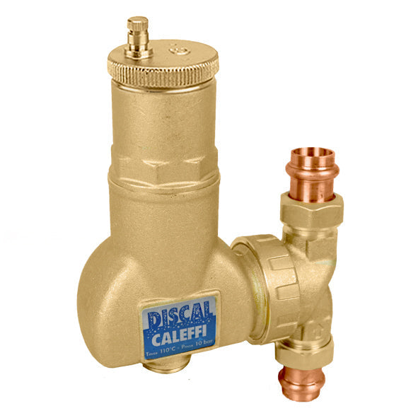 Caleffi 551766A 1" Press Union DISCAL Rotating Collar Air Separator, 150 PSI, Press X Press Ends | Plumbers Center