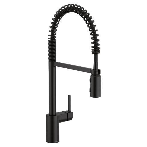 Moen 5923BL Align 1-Handle Kitchen Faucet with Spring Pull-Down Spray in Matte Black 