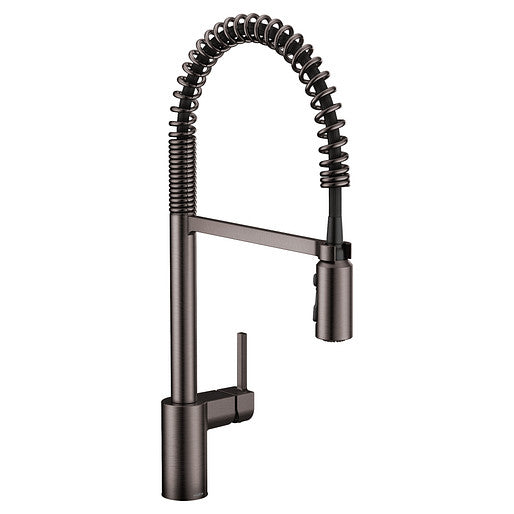 Moen 5923BLS Align 1-Handle High Arc Kitchen Faucet with Spring Pull-Down Sprayer in Black Stainless