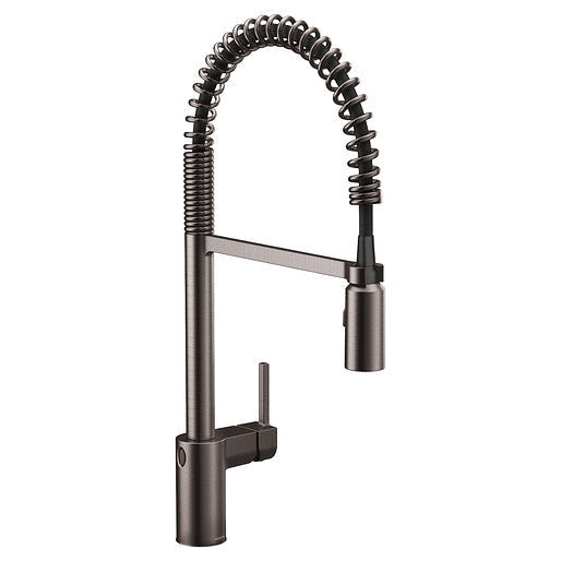 Moen 5923EWBLS Align Motionsense Wave Single-Handle Kitchen Faucet with Pre-Rinse Spring Pulldown Spray Black Stainless 