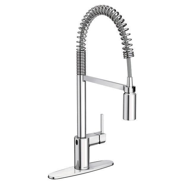 Moen 5923EWC Align Motionsense Wave Single Handle Kitchen Faucet with Pre-Rinse Spring Pulldown Spray in Chrome 