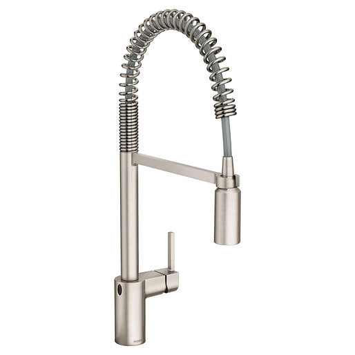 Moen 5923EWSRS Align Motionsense Wave Single Handle Kitchen Faucet with Pre-Rinse Spring Pulldown Spray in Spot Resist Stainless 