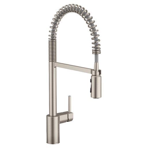 Moen 5923SRS Align 1-Handle Kitchen Faucet with Spring Pre-Rinse Pulldown Sprayer in Spot Resist Stainless 