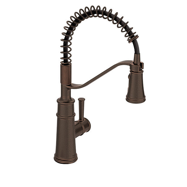 Moen 5927ORB Belfield Single-Handle Kitchen Faucet with High Arc Spring Pulldown Sprayer, Boosted Powerful Rinse - Oil Rubbed Bronze 