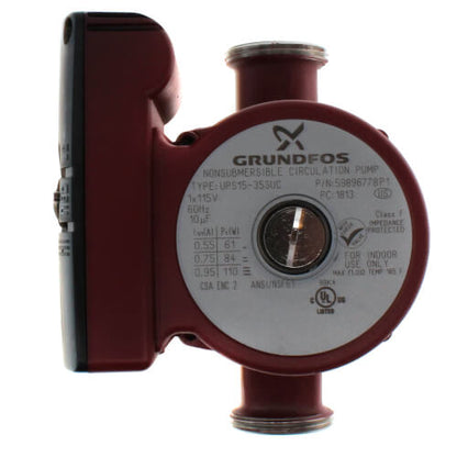 Grundfos 59896778 - UPS 15-35SUC 3-Speed Stainless Steel Circulator Pump 115V, 1/15 HP, 145 PSI (Union End Connection) | Plumbers Center