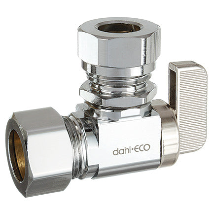 Dahl Valve 611-33-L5 Lead-Free Brass 5/8" OD Comp X 1/2" or 7/16" OD Slip Joint Supply Stop Mini-Ball Valve (Angle) | Plumbers Center